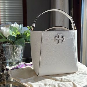 Tory Burch Bucket Bag White Small